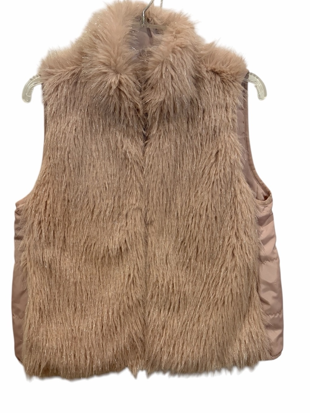 dylan soft blush pink faux fur vest size small